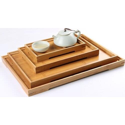 Completed Size Natural Bamboo Tea Tray Restaurant Serve Teaboard Matcha Tea Ceremony Serving Tea Set Accessory Holder Wholesale