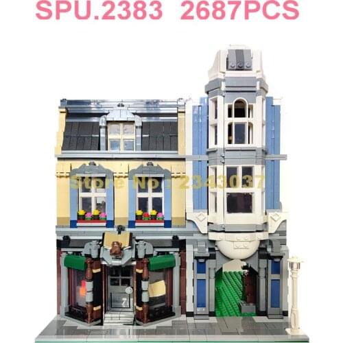 Ql0925 2687pcs Urban Street View Bookstore Building Blocks Toy