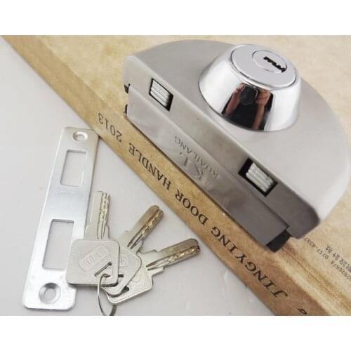 Folder Lock central glass door frameless locks (3 Computer Keys)