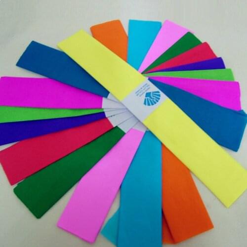 Kindergarten Wrinkle Paper Roll Crinkled Crepe Paper Hand-Cut DIY Flower Craft Party Decoration Handmade Origami Solid Color