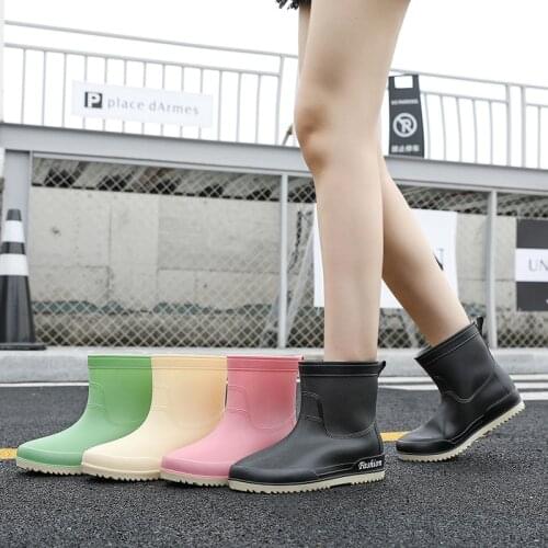 Rain Shoes Japanese Mid-range Casual Summer Outside Wearing Water Boots Shoes Rain Boots Anti-slip Wear Fashion