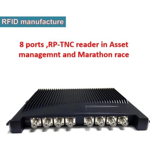 UHF RFID reader 8 ports rfid RP-TNC passive epc 865~868Mhz long range forrfid high gain antenna rfid programmer race chip timing