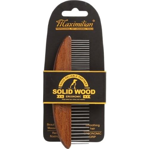 Pet Hair Grooming Comb Hair Remover Brush Accessories Wooden Handle Puppy Cat Dog Massage Brush Trimmer Comb Cleaning Supplies