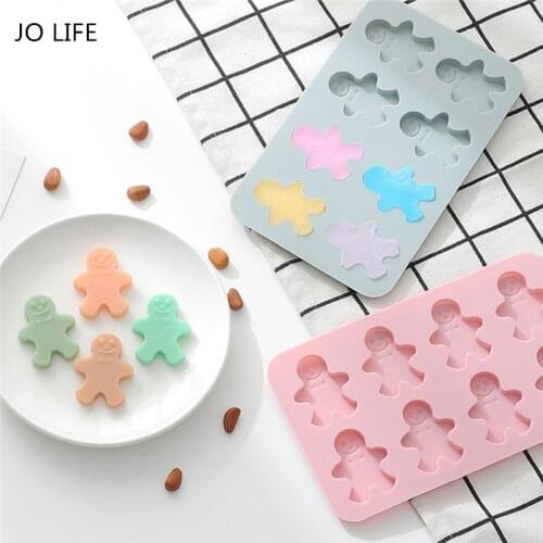 JO LIFE Gingerbread Man Silicone Mold Cake Baking Tools Biscuit Ice Tray Chocolate Mould Pastry Bread Cake Decoration