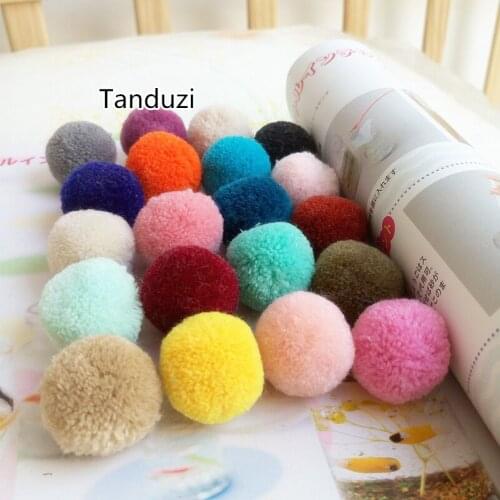 Tanduzi 100PCS 25mm Cute DIY Pompon Balls Round Mixed Color Pom Poms Home Decoration