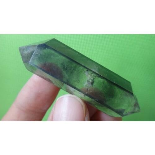 Tibet himalayan black 6 sided ST crystal Quartz point with great rainbows