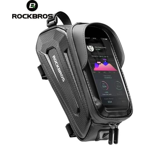 ROCKBROS Touch Screen Phone Case Bag 1.7L Bike Bicycle Front Top Tube Bag Waterproof Cycling Phone Bag For Below 6.8"