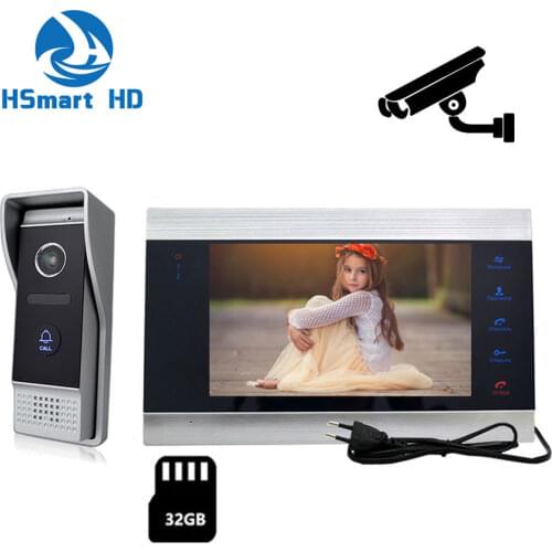 7 Inch Wired Video Intercom System With IR Waterproof Door Phone Camera Support Recording / Snapshot Doorbell / Motion Detection