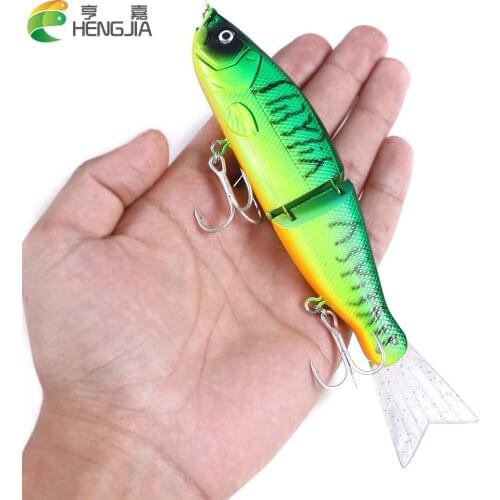 HENGJIA 1pc Wobbler Minnow 2segement 55g-16.5cm Fishing Lure Blank Tail Pike Artificial Jointed Fishing Tackle