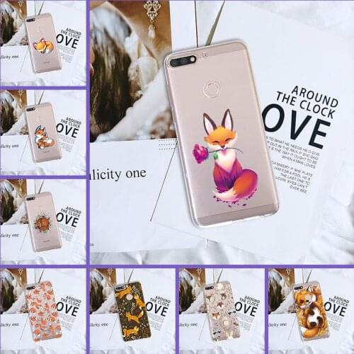Back Cover For Huawei Honor 8X MAX 10 9 8 7 Silicone Kawaii Fox Animal For Huawei Honor 7 8 9 10 Lite 7S 7X 7A 7C Pro Phone Case