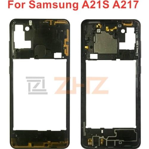 For Samsung Galaxy A21S A217 Middle Frame Plate Bezel Housing Case back frame Metal Mid Faceplate Frame Repair Spare Parts