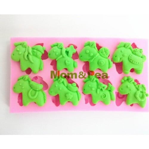 Mom&Pea 0460 Free Shipping Little Horses Shaped Silicone Mold Cake Decoration Fondant Cake 3D Mold