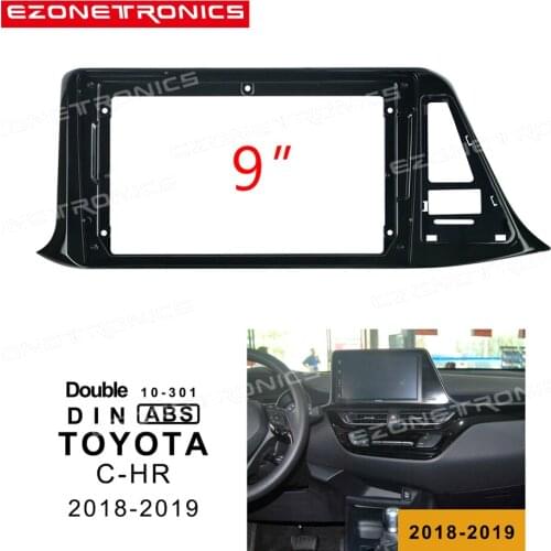 1/2Din Car DVD Frame Audio Fitting Adaptor Dash Trim Kits Facia Panel 9inch For TOYOTA C-HR 2018-2019 Double Din Radio Player