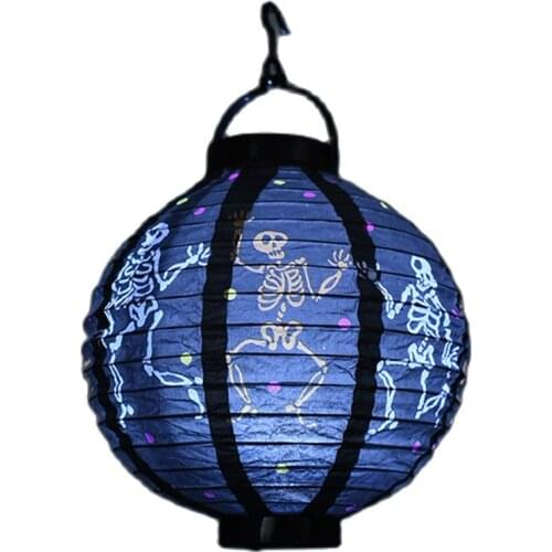 1-Pc 2.7x7.8x8.6inch Black Color Vintage Hanging Paper Lanterns Lamps Lights Halloween Decoration for Party Accessories