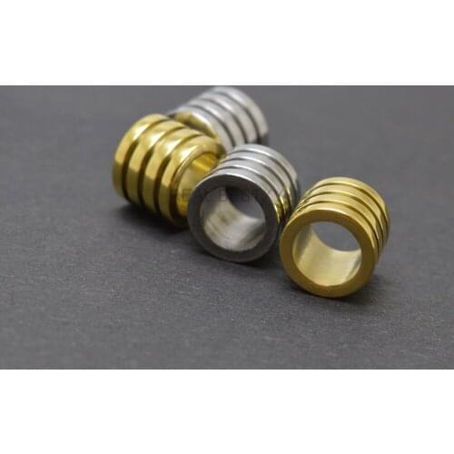 10pcs Stainless Steel 7mm Large Hole Spacer Hair beard Beads Paracord Knife Lanyard Jewelry Accessories Leather Bracelet DIY