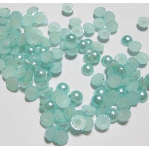 1000 Sky Blue Half Pearl Bead 6mm Flat Back Round Gems Scrapbook