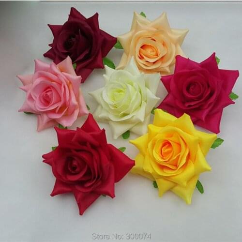 20pcs 13cm Big Silk Rose Flowers Head Artificial Fake Decorative Flowers For Wedding Decoration DIY Floral Crafts Supplies