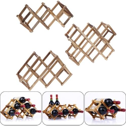 Wooden Red Wine Rack 5/6/10 Bottle Holder Mount Bar Display Shelf Folding Rack