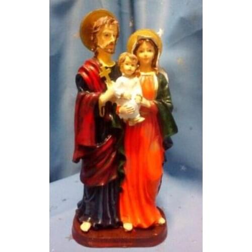Virgin Mary in colour St. Joseph the Younger Jesus holy family decoration Catholic relics keep peace figures Sculpture statue
