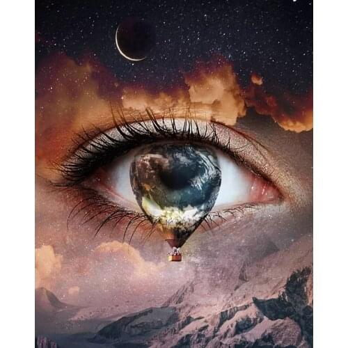 DIY Painting By Numbers Eye Oil Coloring By Numbers Landscape Wall Art Canvas Picture Hand Painted Home Decoration 40x50cm