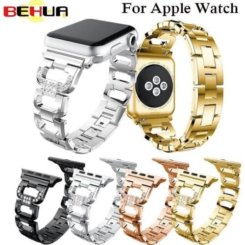 For Apple Watch Band 42mm Black Rose Gold Stainless Steel Bracelet Buckle Strap Clip Adapter for Apple Watchband 38mm for Watch