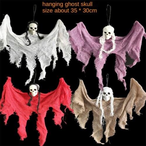 Halloween Ghost Decoration Hanging Skull Head For Party Tree Wall Bar KTV Decor Props