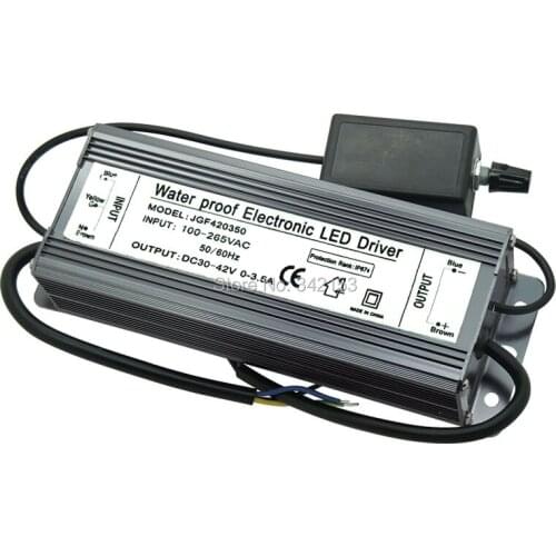 150W Dimmable Electronic LED Driver IP67 Waterproof Lighting Transformers DC 30V-42V 0-3.5A For 150W High Power Cree LED Light
