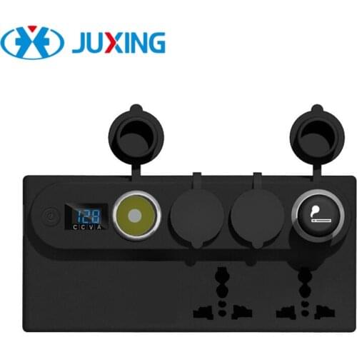 JUXING Car Power Charger Converter Truck / Vehicle Inverter DC 12-24V to AC 220V Adapter with QC 3.0 Port +2 AC Outlet Pure sine