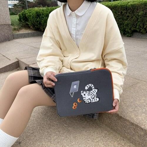 Korea Ins Laptop Case for Ipad Pro 11 Korean Fashion Tiger Cartoon 11 13 15 Inch Tablet Protective Inner Sleeve Bag Pouch 9.7"