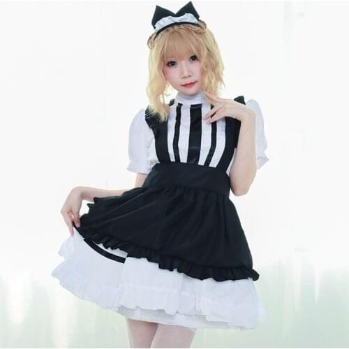 Cat Cosplay Lolita Erotic Apron Maid Cute Costume Babydoll Dress Women Lace Miniskirt Servant Outfit Punk Style Sexy Lingerie