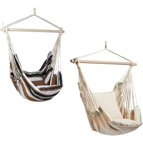 Hammock Chair Hanging Rope Swing, Hanging Chair, Quality Cotton Weave, Extra Large ,Patio Lawn Chair, Comfort Durability