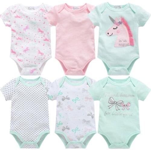 Summer Toddler Baby Girl Bodysuits Cute Cartoon Unicorn Newborn Baby Boy Jumpsuit Overall 100% Cotton Infant Girl Bebe Coverall
