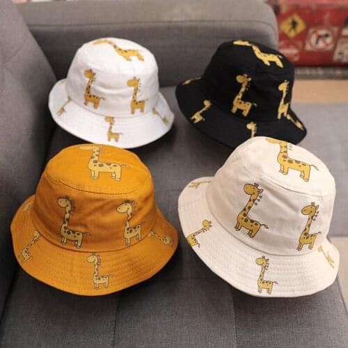 Summer Fashion Cute Giraffe Sun Hats Fishermans Hat Child Outdoor Bucket Caps Big Brim UV Protection Hat