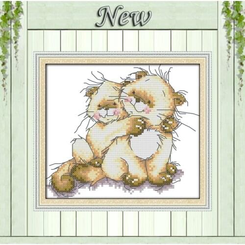 Mother and baby cuddled up bears love Decor Counted Printed on canvas Needlework DMC 11CT 14CT Cross Stitch kits Sets embroidery