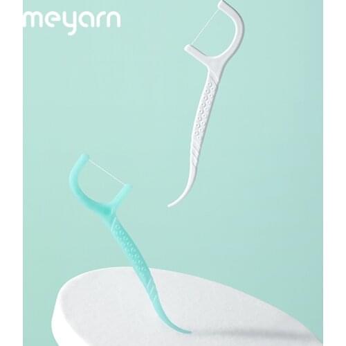 MEYARN Dental Floss Picks Portable Ultra-fine Round Wire Flossing Disposable Dental Floss Stick 100Pieces/bag