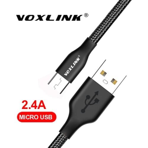 VOXLINK Micro USB Cable 5V 2.4A USB Charger Cable For Samsung xiaomi Red mi lenovo huawei HTC Meizu Android Mobile Phone Cables