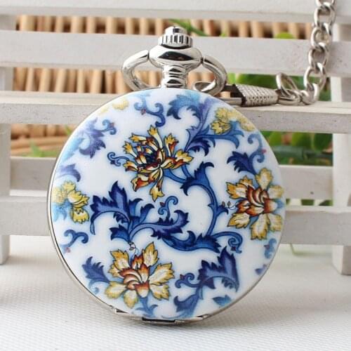 Fashion Steampunk Flower Skeleton Mechanical Pocket Watch With Chain Necklace Fob Clock Gifts For Men And Women