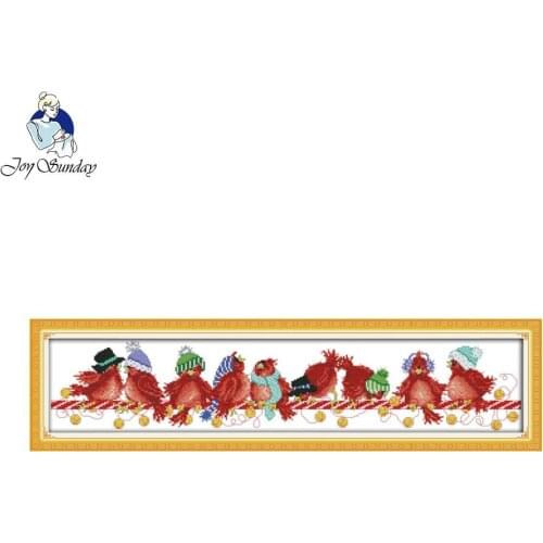 Joy Sunday Christmas Birds DIY 11CT 14CT Cross Stitch Sets Kits For Needlework Embroidery Knitting Needles Pictures Cross-stich