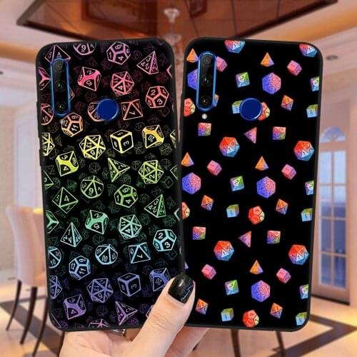 Rainbow Dice Set Phone Case For Huawei Honor 30 10i 20i 30i 9X 8X Honor20 10X Mate 10 20 Lite Pro Black Silicone Cover