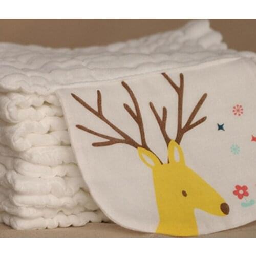 New 100% Pure Cotton Baby Sweat Towel Four 45*21 Infants Cotton Comfort Cute Cartoon Kids Soft Face Towel Baby