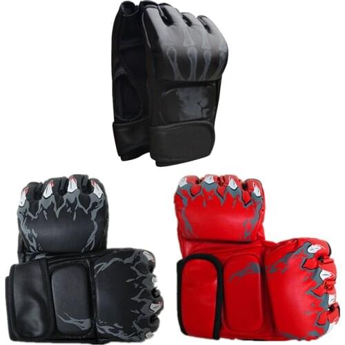Half Finger Gloves Muay Thai Training Printing Thickened Sports Boxing Gloves for Indoor Exercise Sport Decoration