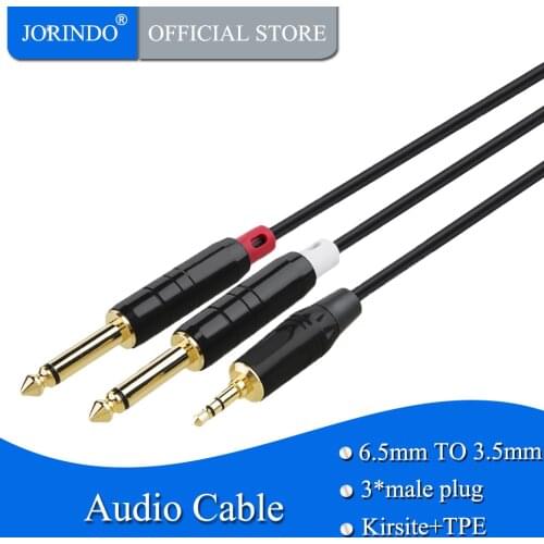 JORINDO 1/8" TRS to 2 x 6.35mm 1/4" TS Mono Y Cable Splitter Cable for iPhone, iPod,Laptop,Power Amplifier,Home Stereo Systems