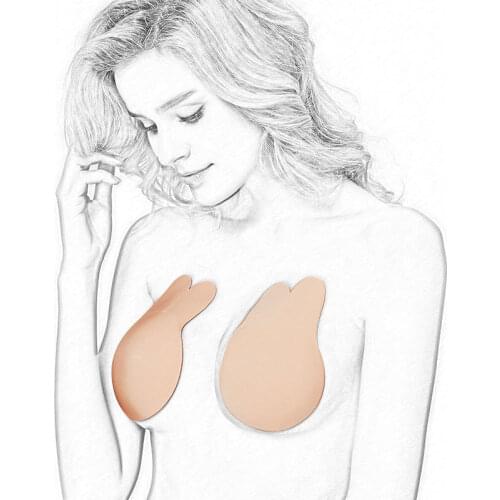 2pcs/pack women chest stickers Rabbit ears silicone invisible breast lift up clothing accessories dress seamless nipple covers