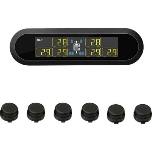 T650 Car Wireless TPMS Tire Pressure Display Monitoring System with 2 Sensors Digital Tire Pressure Gauge Meter