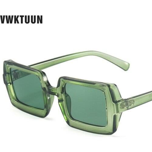 VWKTUUN Hip-hop Punk Sunglasses Women Men Rectangle Shades Driver Driving Eyewear Vintage Transparent Sunglasses Outdoor Eyewear