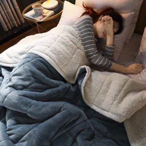 Super Warm Weighted Blanket Double layer flannel thick blanket For Beds Fleece Blankets and Throws Winter Adult bed cover