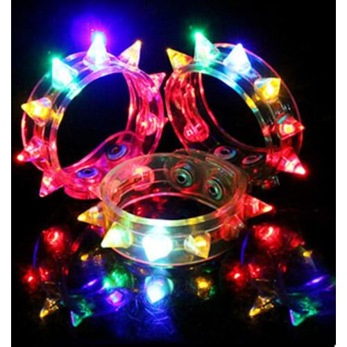 Glow Funny Flash Bracelet Fluorescent Color Changing For Party LED Eight Lamp NSV