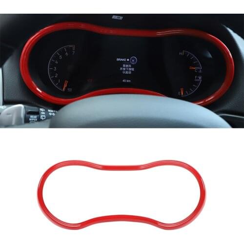 Car Dashboard Decoration Frame Trim Cover for Jeep Grand Cherokee 2014-2021 Car Interior Accessory Styling ABS Red Carbon Fiber