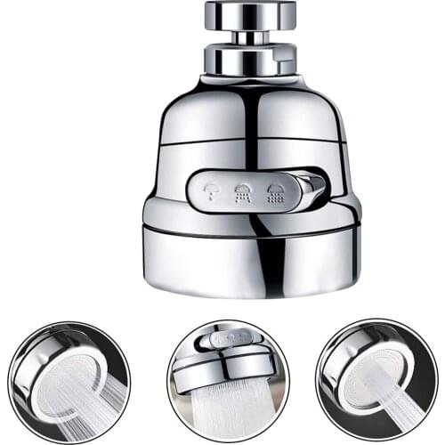 Universal Faucet Adapter 360 Degree Rotation Bathroom Tap Aerator 3 Mode Water-Saving Splash-proof Kitchen Faucet Sprayer