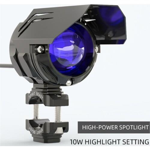 Spirit Beast-L7 Universal Motorcycle LED Spotlight 10W High Brightness Spot Light Motorbike External Flashing Auxiliary Lamp